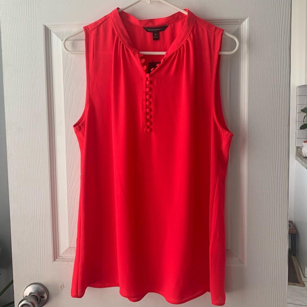 Banana Republic Coral Pink Sleeveless Blouse NWT
